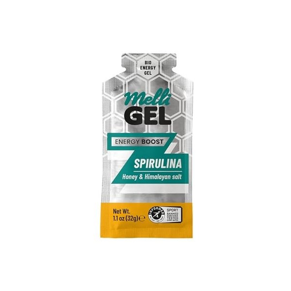 MelliGel Spirulina Gel Sport Miel Bio 32g Boîte de 12