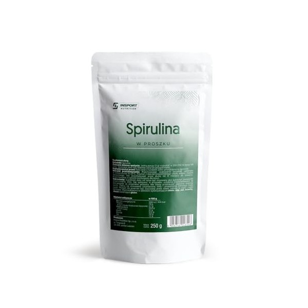 Poudre de spiruline - 250 g - Poudre verte pour renforcer le système immunitaire - Végétalien, sans lactose et sans gluten, s
