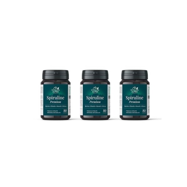 Spiruline Premium - 240 comprimés - Une association unique d’algues pour rester en forme - Spiruline + Klamath + Chlorella + 