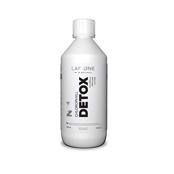 Lab One Chlorophyll Detox Paquet de 1 x 500ml - Extraits de plantes - Lucuma - Spiruline - Chlorelle - Sodium et Cuivre de Ch