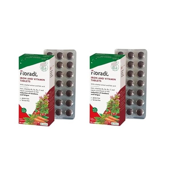 SalusFloralIron Lot de 84 comprimés végétaliens, sans gluten, sous blister, 2 paquets de 426,7 cm au total