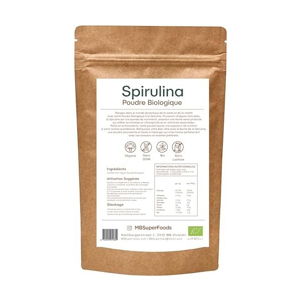 MB Superfoods - Poudre de spiruline bleue biologique - Boostez vos recettes avec des superaliments dalgues bleues de qualité