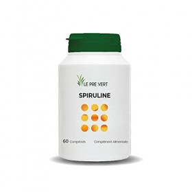 Le Pré Vert - Spiruline BIO - 60 comprimés - Aide à réduire la fatigue - 500 mg - Fabriqué en France