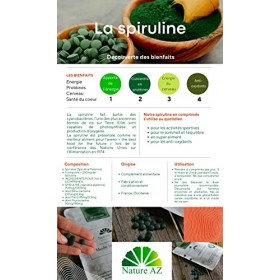 Spiruline | Antioxydant | Entraînement Sport | Fer | Protéines | Sommeil | 200 comprimés 250mg | Fabriqué en Occitanie | Natu...