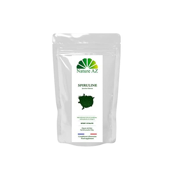 SPIRULINE | Antioxydant | Entraînement Sport | Fer | Protéines | Sommeil | Sachet Poudre 100g | Fabriqué en Occitanie | Natur...