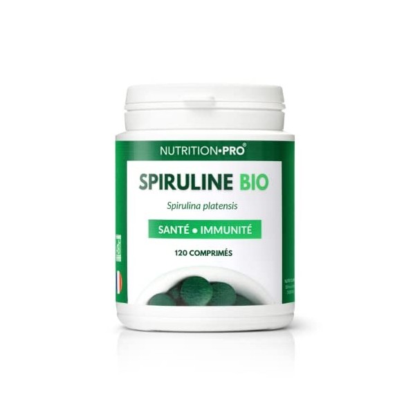 Spiruline bio - 120 comprimés | Séchée à froid | Santé | 100% BIO & naturelle | Fabriquée en France | Nutrition pro…