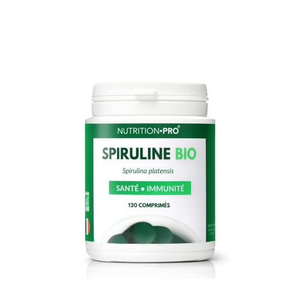 Spiruline bio - 120 comprimés | Séchée à froid | Santé | 100% BIO & naturelle | Fabriquée en France | Nutrition pro…