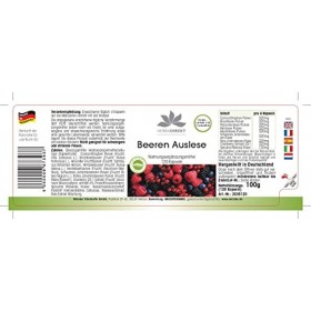 Mix de Baies - avec concorde, mures, sureau, framboise, myrtille, cassis, groseille rouge, canneberge et spiruline - 120 gélu