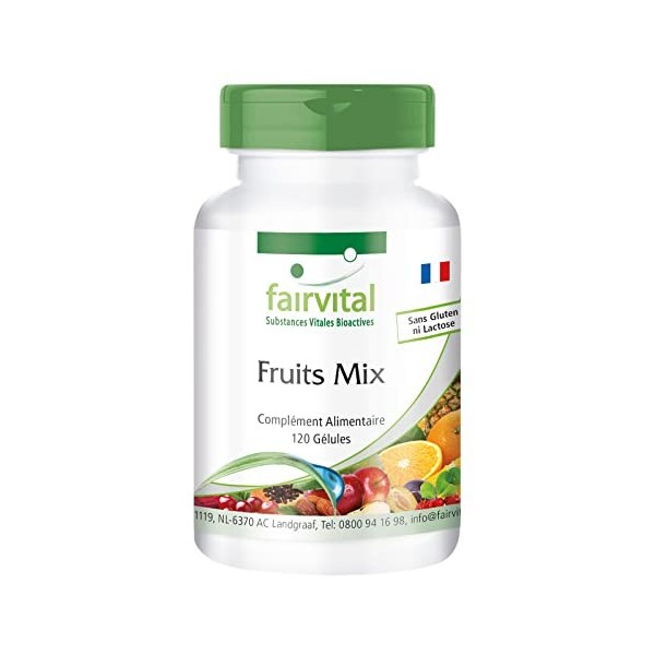 Fairvital | Fruit Mix VEGAN - Fortement dosé - 120 capsules - poudre de fruit naturel