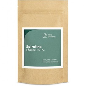 Terra Elements Spiruline bio comprimés 240 à 500 mg I 100% pure I vegan I qualité crue