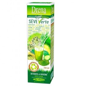 Super Greens Sève Verte 250 ml - Algue spiruline, Chlorelle, extraits de plantes, fruits et légumes - Détox drainant et purif