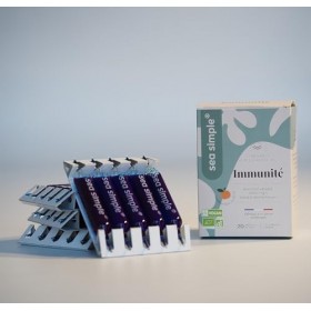 SEA SIMPLE - EXTRAIT DE SPIRULINE BIO titré à 2g/L DE PHYCOCYANINE - PÊCHE - ORIGINE FRANCE - 20 ampoules de 10 mL