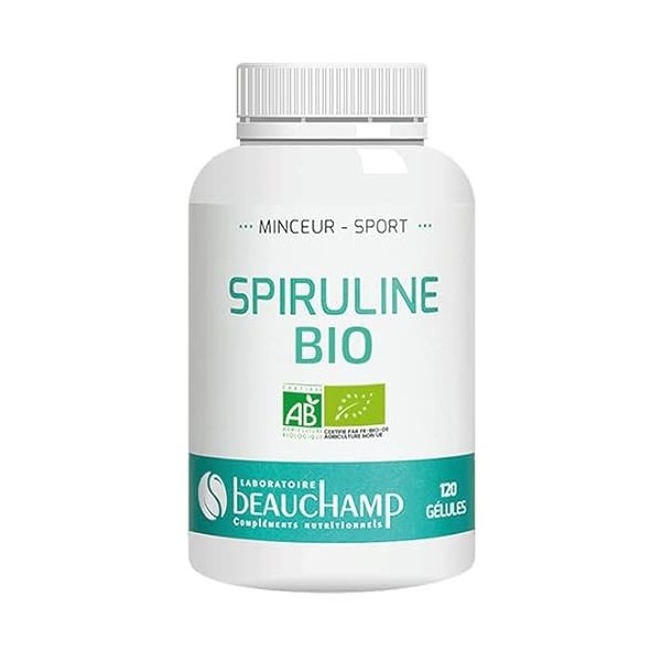 Laboratoire Beauchamp - Complément alimentaire SPIRULINE BIO - 120 gélules - Apport en protéines, vitamines et minéraux et en...