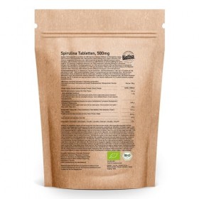 Comprimés de spiruline bio - 500g - Qualité biologique supérieure - Hautement dosé - Algue arthrospira platensis - Biotiva
