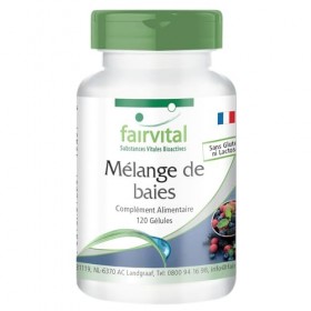 Fairvital | Baies Pur VEGAN - dose élevée - 120 capsules - 8 baies spiruline
