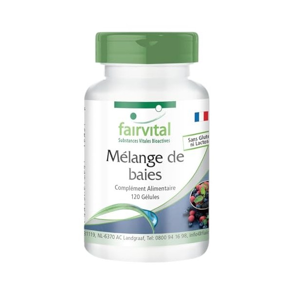 Fairvital | Baies Pur VEGAN - dose élevée - 120 capsules - 8 baies spiruline