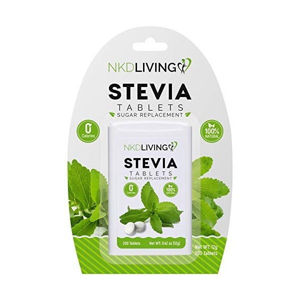 * NOUVEAU DESIGN * NKD Living Pure Édulcorant Stevia - 200 Comprimés - * Non amer *