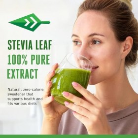 Poudre de stévia 100% pure Modern Nature – Entièrement naturelle, zéro calories, zéro glucides, sans sucre, 250 fois plus suc