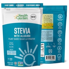 Health Garden Stevia avec édulcorant allulose – Alternative naturelle au sucre végétal avec zéro calorie – Idéal pour les rég