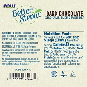 NOW Foods Better Stevia Liquid Sweetener Dark Chocolate -- 2 fl oz by Now Foods