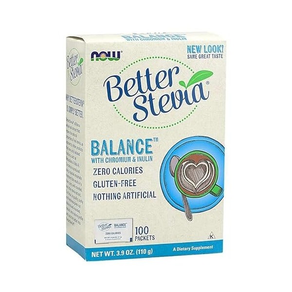 NOW Better Stevia Lot de 100 paquets déquilibre
