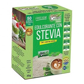 DULCILIGHT EDULCORANTE STEVIA Zero 50 sbrs – supplément conditionné en sachets pour boisson à mélanger, étui de 50 sachets-do...