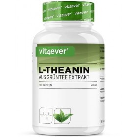 L-Théanine - 180 gélules - 750 mg par portion journalière - à partir dextrait naturel de thé vert - hautement dosé - végétal