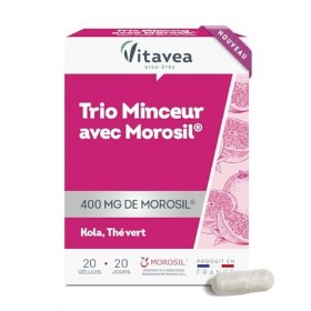 Vitavea - Trio dactifs avec Morosil®, Kola et Thé Vert - Complément alimentaire avec un actif breveté provenant de lorange 