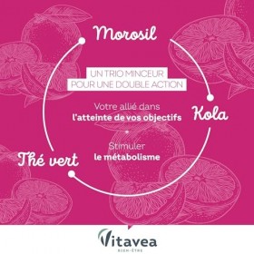 Vitavea - Trio dactifs avec Morosil®, Kola et Thé Vert - Complément alimentaire avec un actif breveté provenant de lorange 