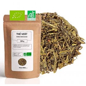 Thé Vert bio Sencha Nature Chine - 200g 80 tasses - Thé en vrac 100% agriculture biologique - Mes-Thés Thé vert