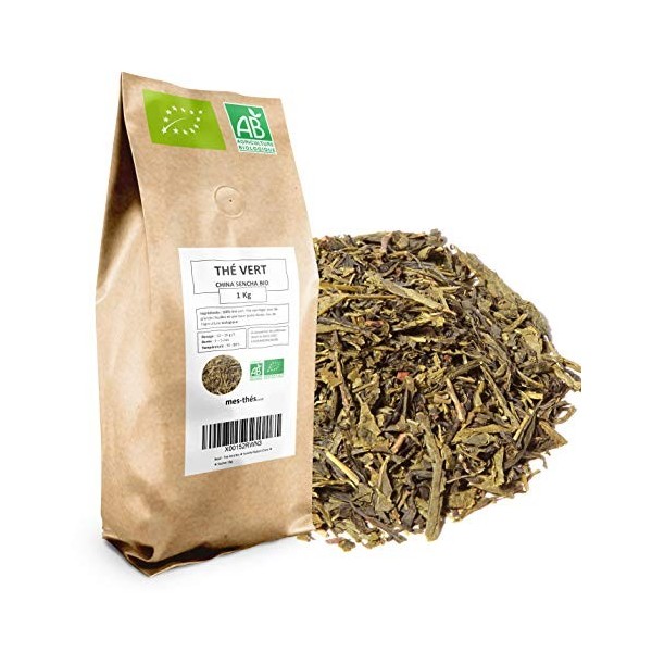 Thé Vert bio Sencha Nature Chine - 200g 80 tasses - Thé en vrac 100% agriculture biologique - Mes-Thés Thé vert