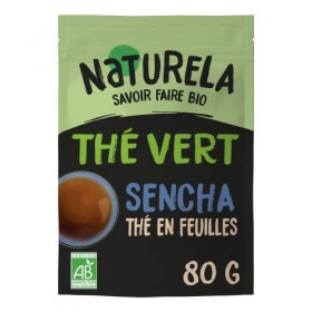 NATURELA - Thé Vert Bio Vrac Sencha - Thé en Feuilles Entières - Fine Cueillette - 80 g Thé vert