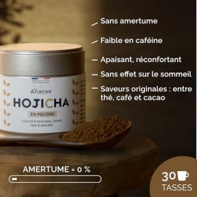 Anatae Marque française - Thé Hojicha bio japonais - 100% poudre de thé vert hojicha bio pour hojicha traditionnel, hojicha l
