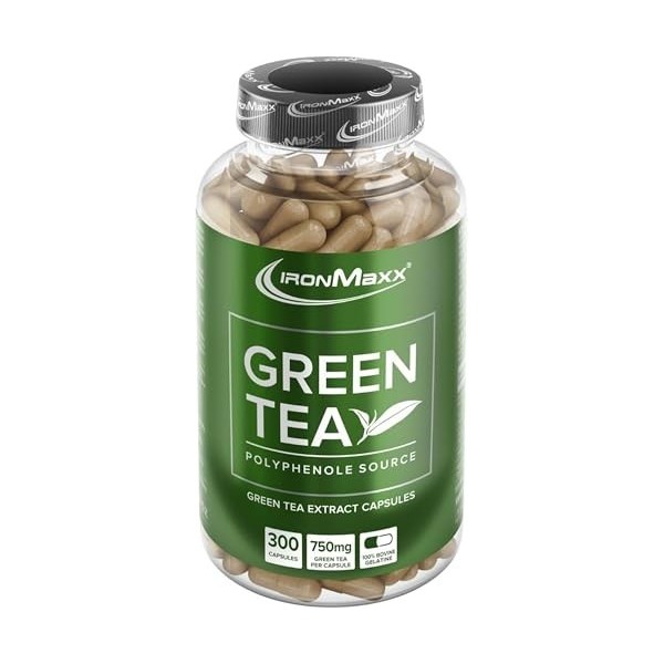 IronMaxx – Extrait de Thé Vert en Gélules – 130 Capsules – Complément Alimentaire Minceur & Brûle-Graisse Thé vert