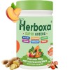 Herboxa SUPER GREENS Complément alimentaire en poudre avec racine de chicorée zinc et chrome saveur pêche glacée 50 portions