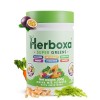 Herboxa SUPER GREENS Complément alimentaire en poudre avec racine de chicorée zinc et chrome saveur pêche glacée 50 portions