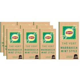 Lipton Thé Vert Marrakech Mint, 100 Capsules Compatibles Nespresso, Antioxydant et Parfumé, Menthe Fraîche et Délicate, Label