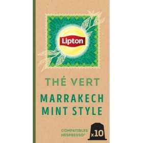 Lipton Thé Vert Marrakech Mint, 100 Capsules Compatibles Nespresso, Antioxydant et Parfumé, Menthe Fraîche et Délicate, Label