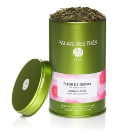 Palais des Thés, FLEUR DE GEISHA, Thé Vert Parfumé, Mélange Floral et Fruité, Parfum Doux et Gourmand, Boite Métal 100g