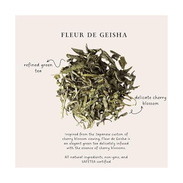 Palais des Thés, FLEUR DE GEISHA, Thé Vert Parfumé, Mélange Floral et Fruité, Parfum Doux et Gourmand, Boite Métal 100g