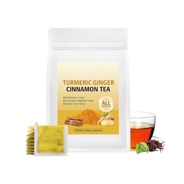 Sachets De Thé Naturel - Boisson pour Soin Digestif | 15 Pièces Thés Santé Biologiques pour Perte de Poids, Matin, Nuit, Soul