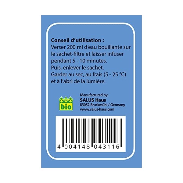 Salus Tisane Floradix Thym AB - Tisane Bio - Digestion - Immunité - Défense des Voies Respiratoires - 15 sachets Thé vert