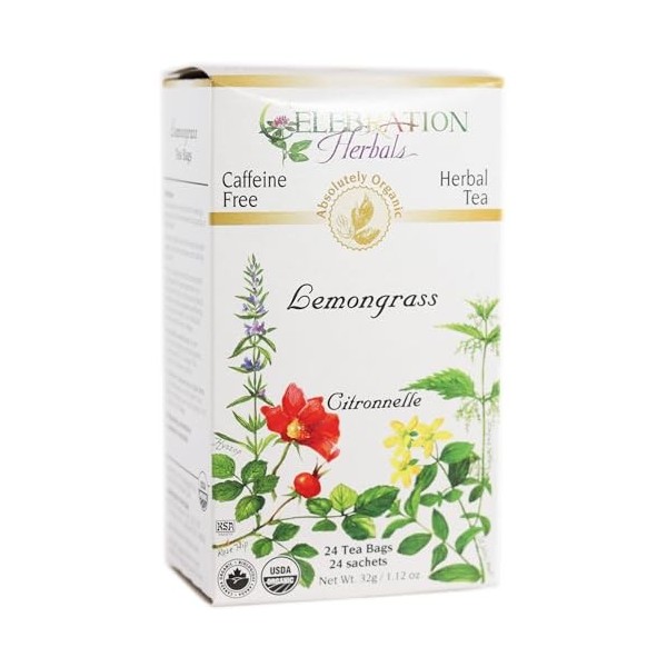 Celebration Herbals - Organique Caféine Gratuit Citronnelle à base de plantes Thé - 24 Thé Sacs