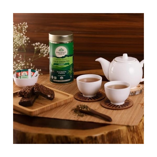 Tulsi Thé vert en vrac 100 g lot de 2 