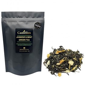 Thé Vert Au Jasmin Et A La Menthe, Thé Vert En Feuilles, Camellios 200g Thé vert