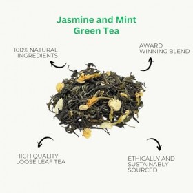 Thé Vert Au Jasmin Et A La Menthe, Thé Vert En Feuilles, Camellios 200g Thé vert