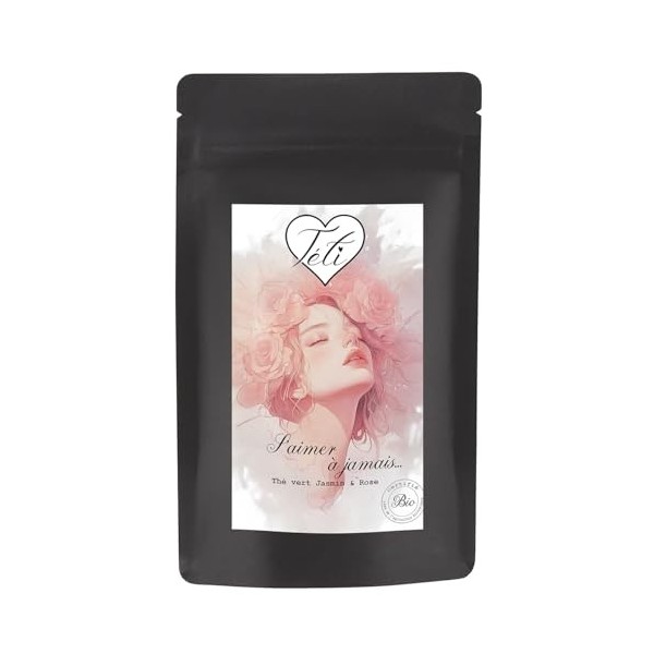 Thé Vert Jasmin Rose - Premium bio - Haute qualité - Vrac 100g - Bien-être, immunité, harmonie - Idée cadeau - Saimer à jama ...