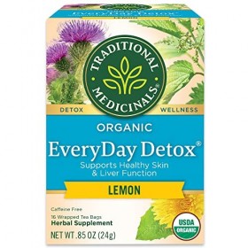 Organic EveryDay Detox Tea Lemon, 16 bags Pack of 3 by Traditional Medicinals