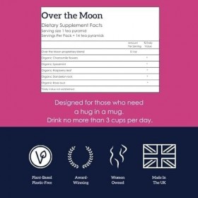 HOTTEA MAMA | Over The Moon | Thé de Soutien Menstruel | Menthe Verte, Feuille de Framboise, Rose, Camomille, Racine de Pisse...