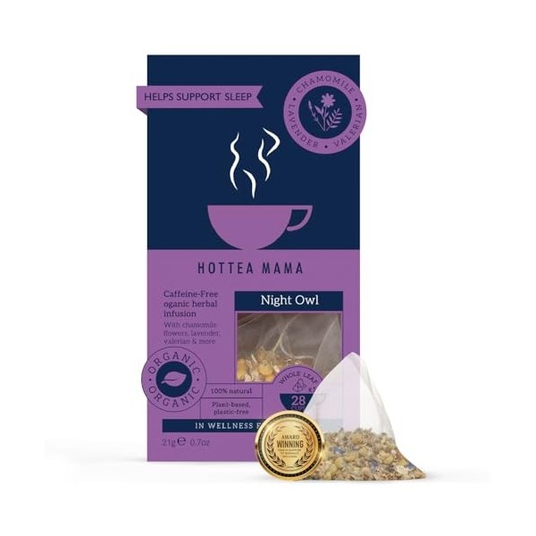 HOTTEA MAMA | Over The Moon | Thé de Soutien Menstruel | Menthe Verte, Feuille de Framboise, Rose, Camomille, Racine de Pisse...